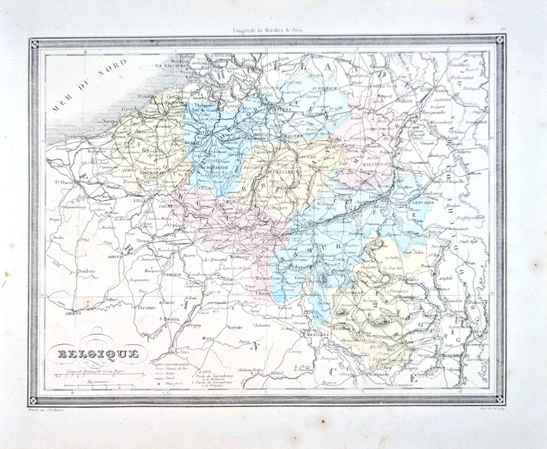 Old Spain, printed map from 1852.