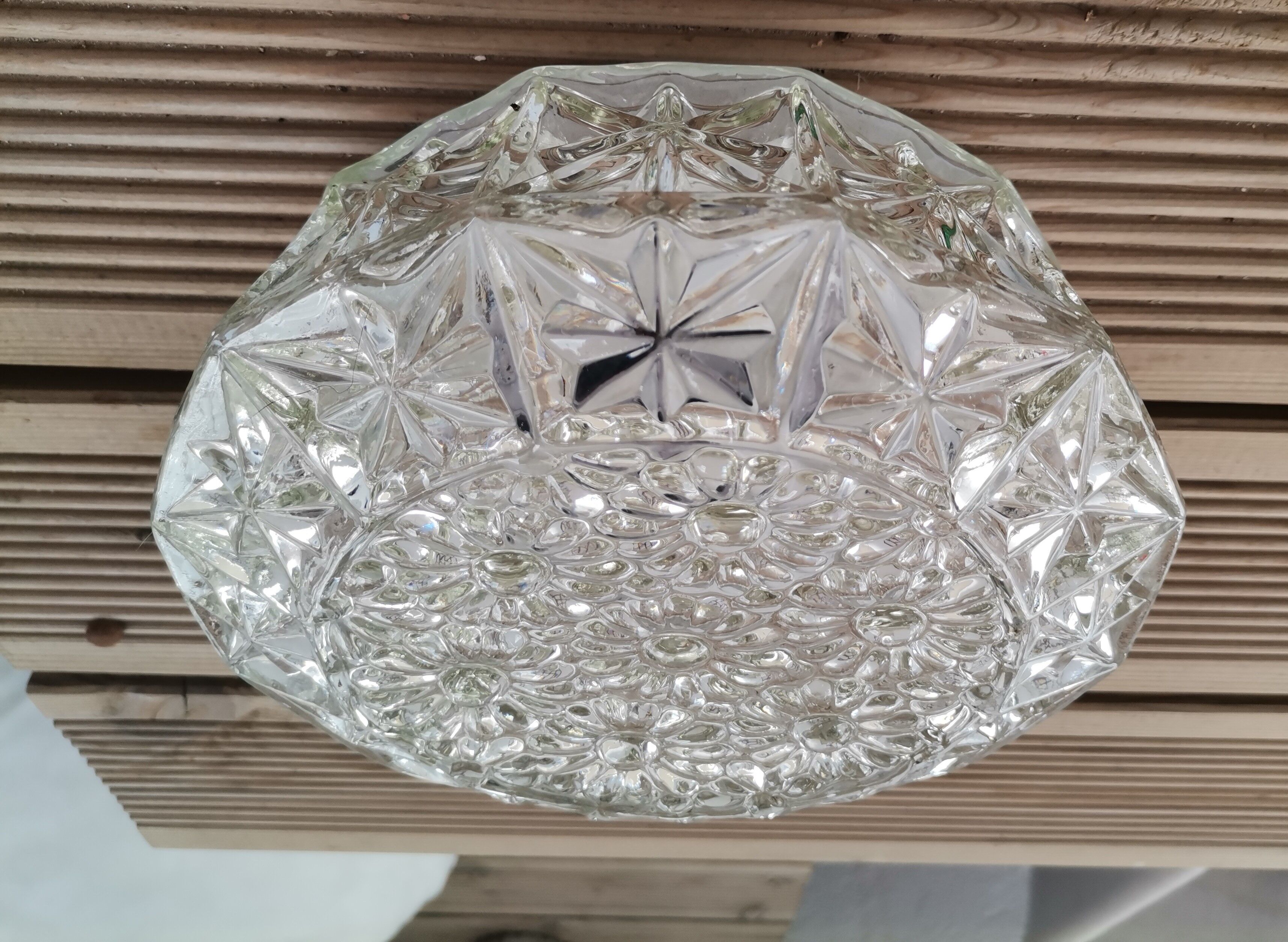 Vintage clear glass flush mount lamp