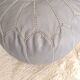 Pouf marocain en cuir gris