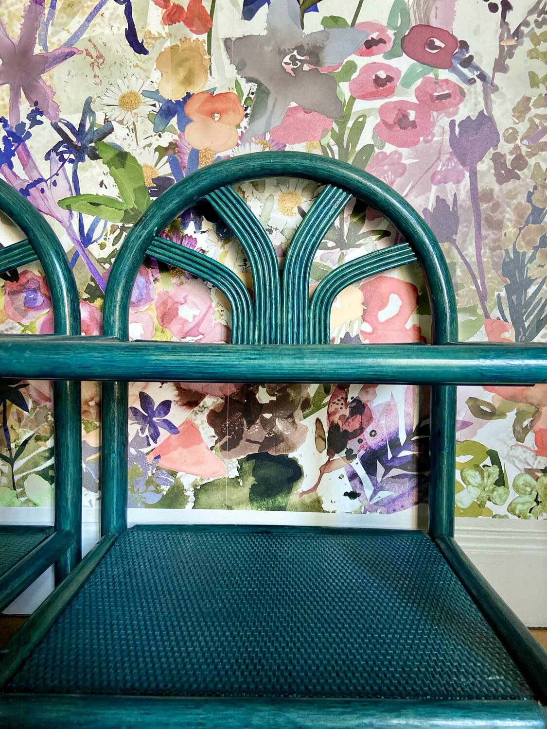 Pair of painted wooden bedside tables - circa 1970.