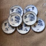 Plates Choisy Le Roi 19th in iron earth, country décor