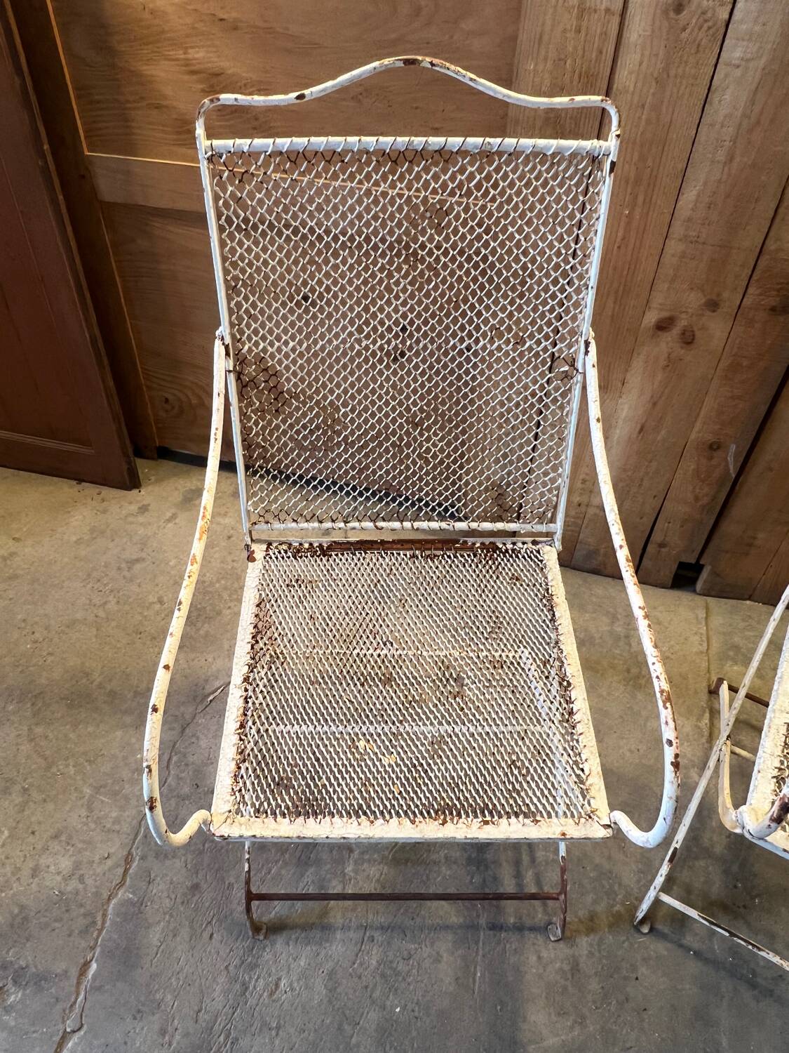 19th century garden armchairs