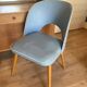 Vintage 1950s Chair Pair – Blue Faux Leather & Compass Legs (Guaric Style)