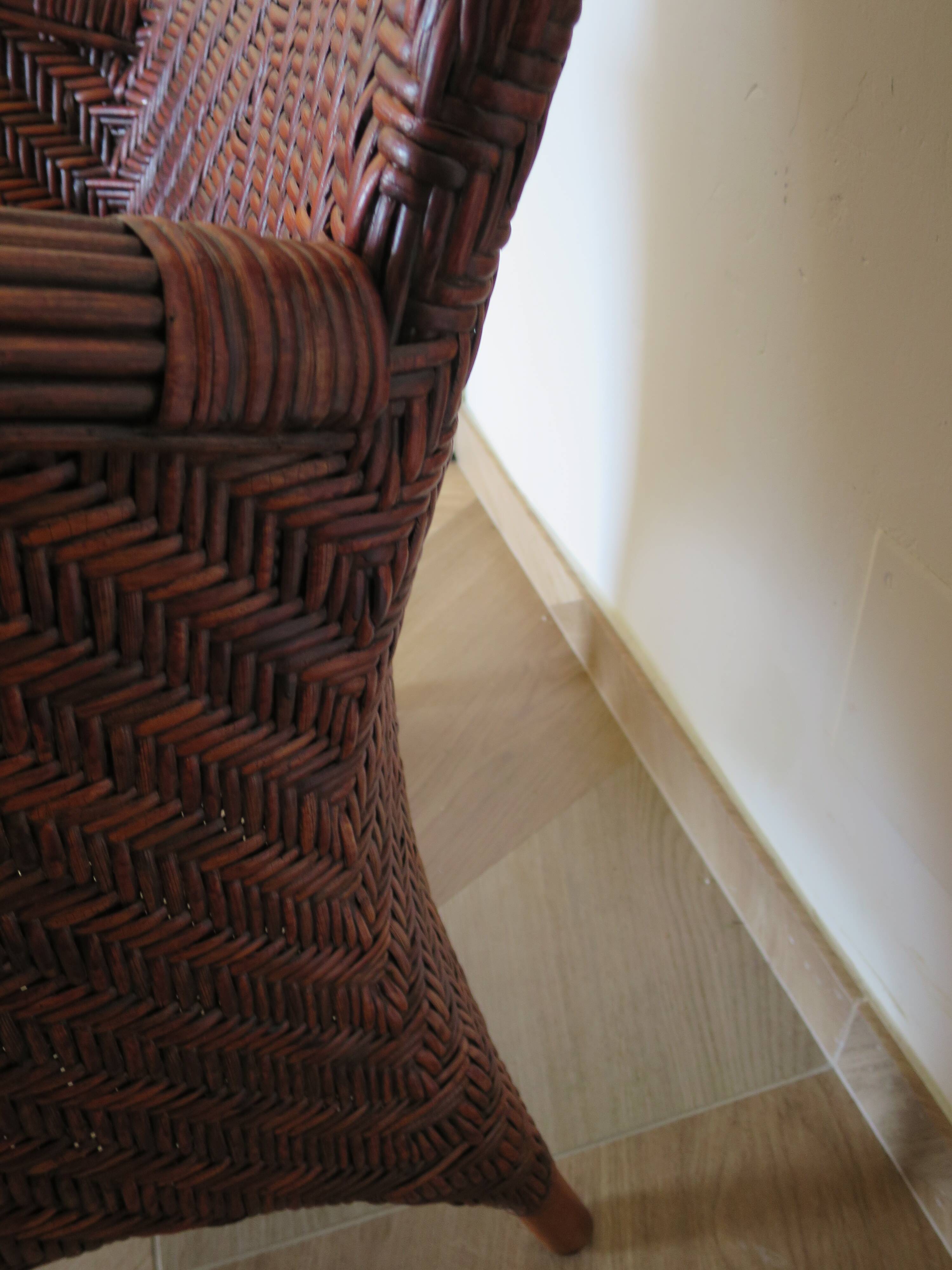 Woven rattan armchair, 1980s