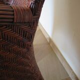 Woven rattan armchair, 1980s