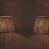 Pair of brass floor lamps by ASEA Belysning, Sweden, 1950s