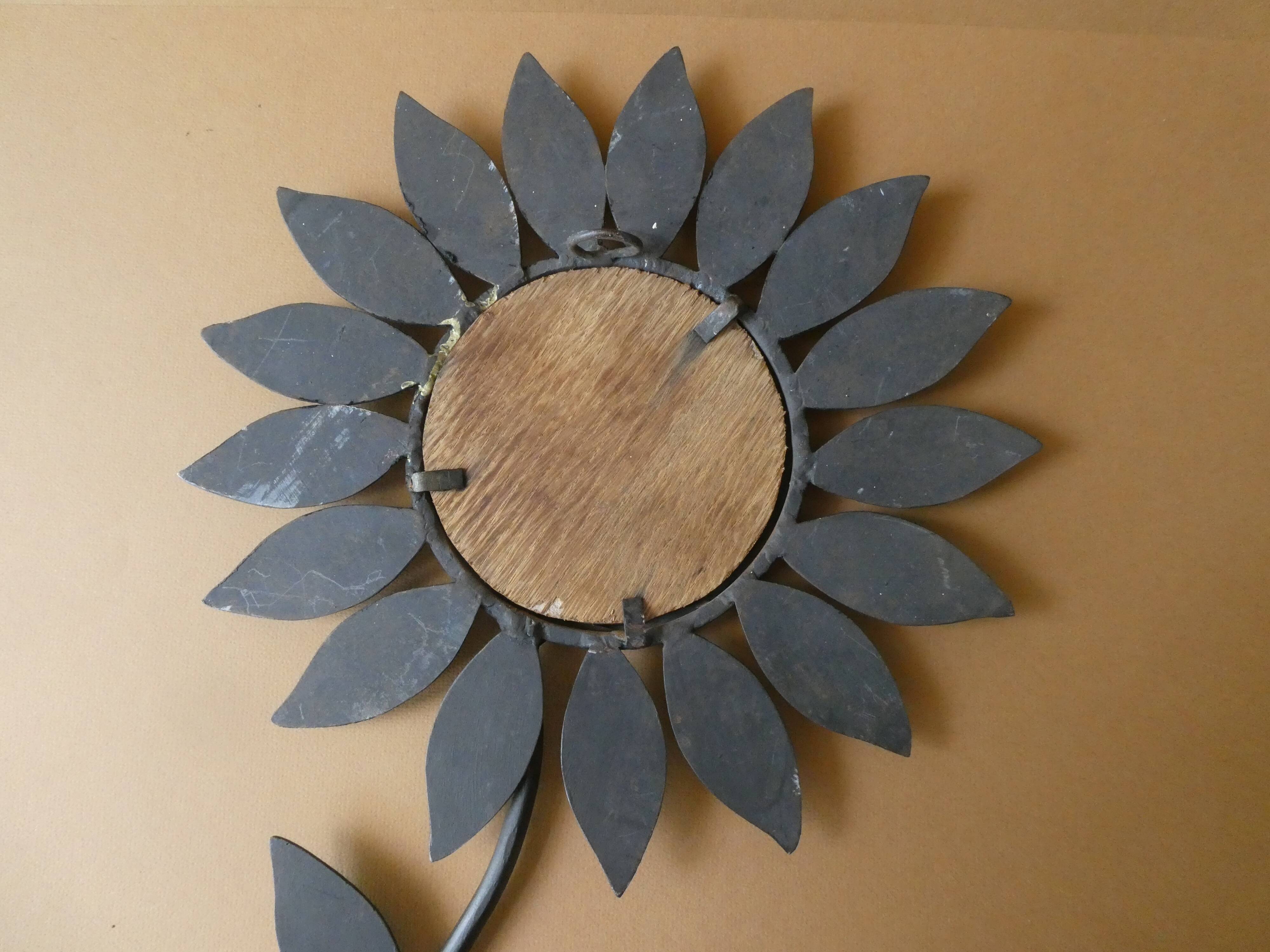 Metal flower mirror Chaty Vallauris, H 49.5 cm