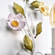 Pair of metal flower sconces, Italy, 1980s