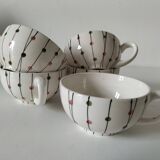 Set of 5 vintage Schramberg mugs – “Sonja” design, 1950s