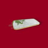 Antique free-form wall mirror with gilt frame and brass ornament