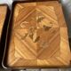 Pair of bedside tables/side tables in Louis XV style marquetry.