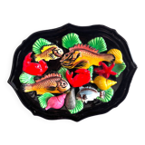 Vallauris wall decoration in polychrome ceramic, marine decor 1960.