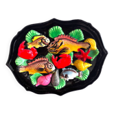Vallauris wall decoration in polychrome ceramic, marine decor 1960.