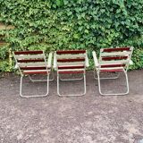 Set of 3 folding garden armchairs