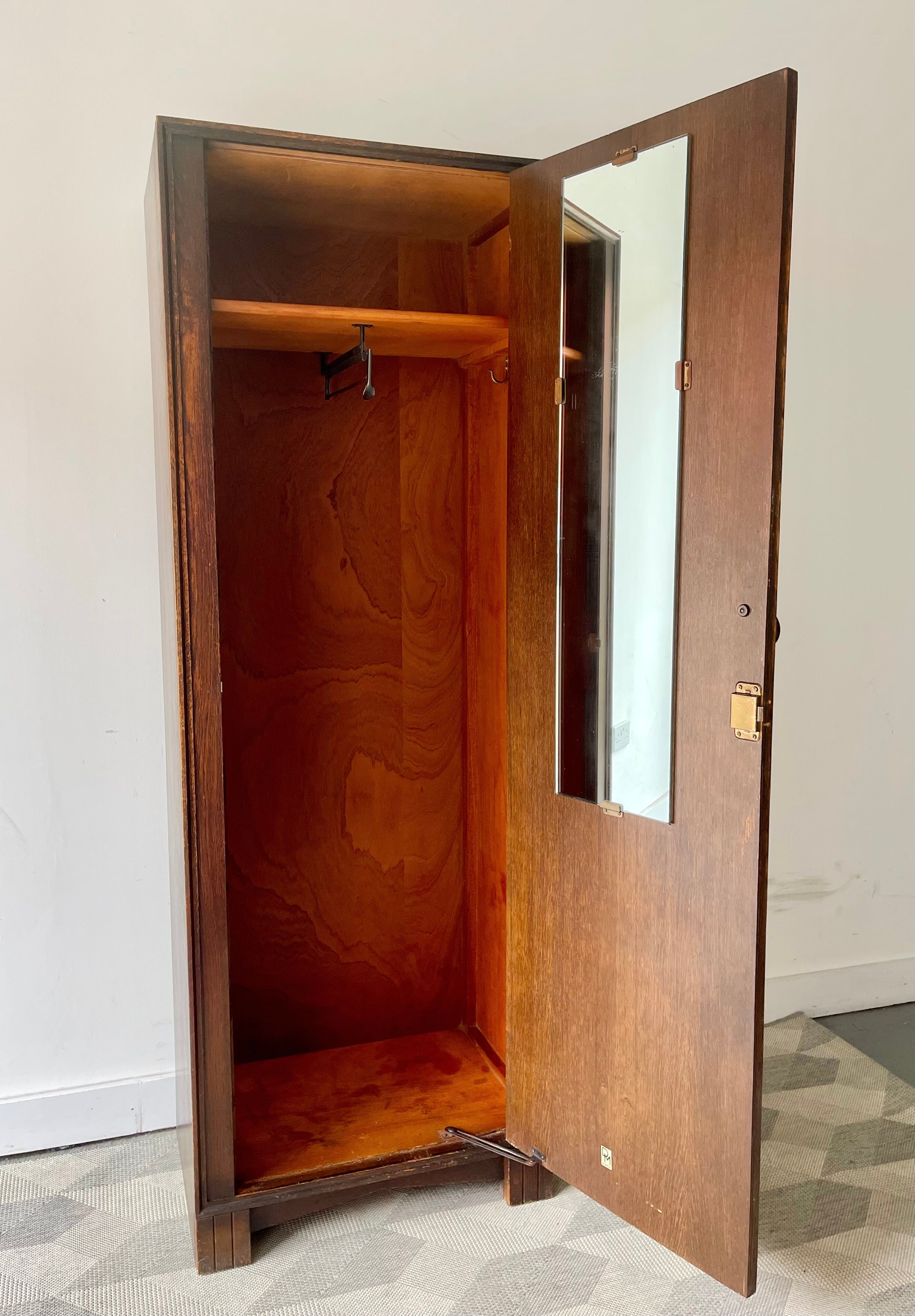 Vintage single art deco wardrobe