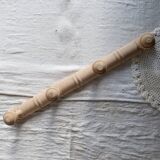 Vintage wall-mounted coat rack in raw wood – Art Deco style