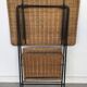 Folding sofa end in metal and wicker - vintage 1960