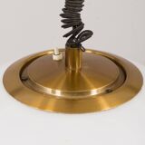 Lampe à suspension italienne du milieu du siècle en laiton et acrylique, 1970