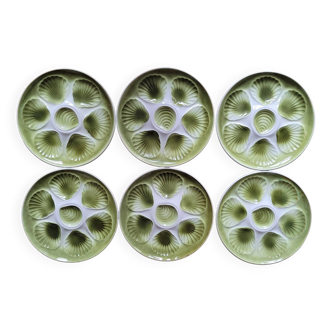 La Redoute x Selency set of 6 green oyster plates