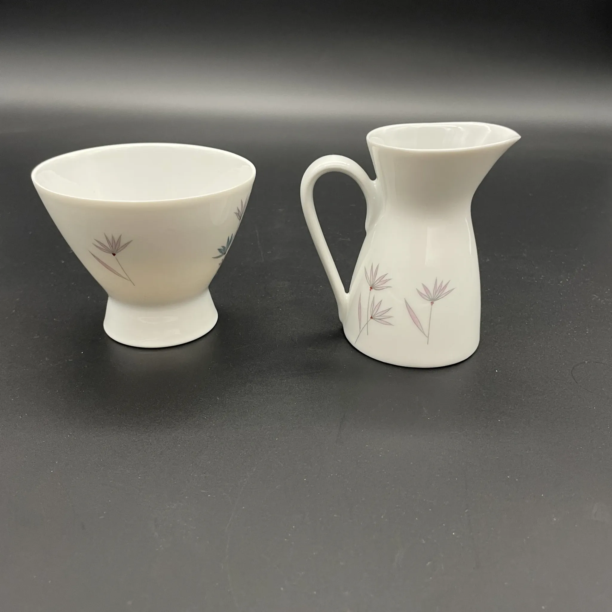 Pot à lait et sucrier – Design Raymond Loewy - Rosenthal Form 2000 Blütenspiel