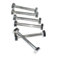 Set of 6 modernist industrial design silver metal nut and bolt knife rests