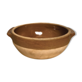Salad bowl in raw stoneware and varnish