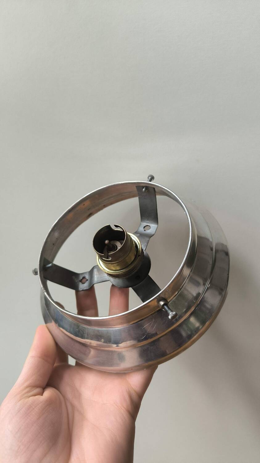 Vintage ceiling light with Globe lamp in white opaline glass