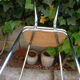 Pair of veined fomica chairs 60