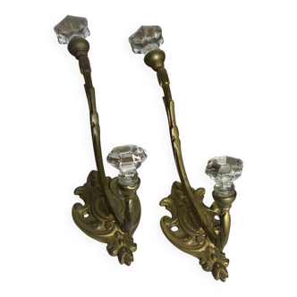 Patères en bronze et verre