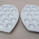 Set of 2 porcelain snail dishes