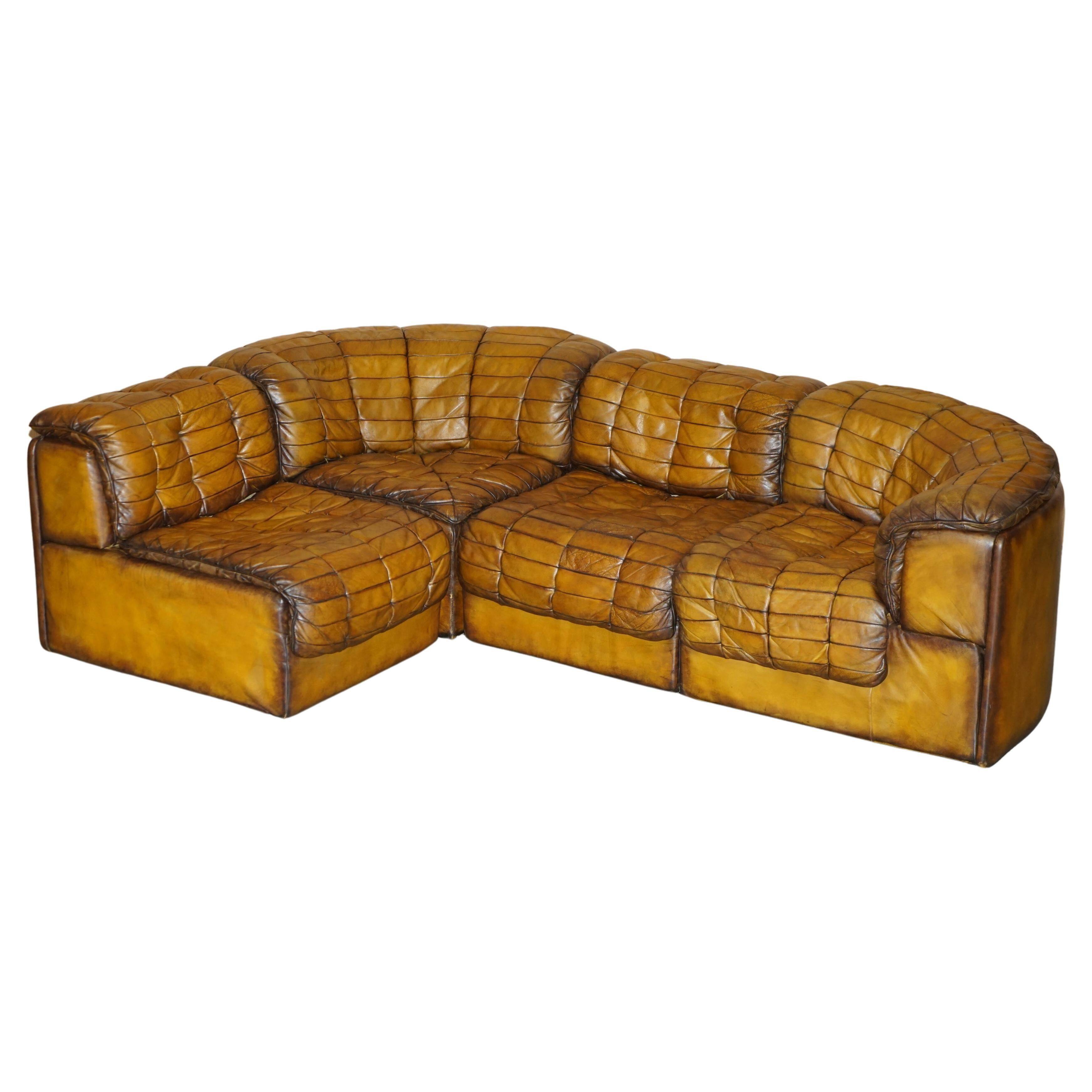 Vintage leather modular corner sofa De Sede DS-11