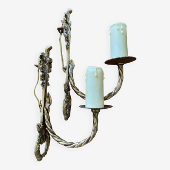 Pair of Empire style bronze wall lights