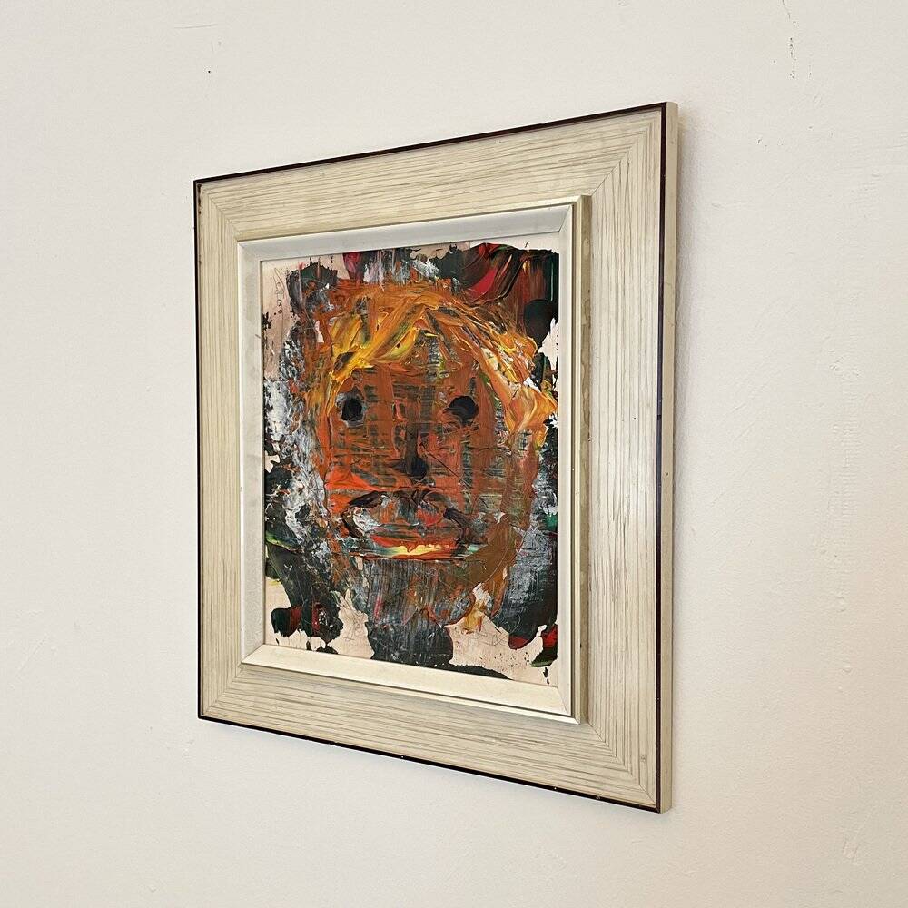 Modern Multicolored Painting, 2022, Acrylic on Wood, Framed