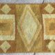 Psychedelic rectangular rug with geometric shapes - vintage 1960s