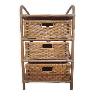 Rattan wicker chest of drawers