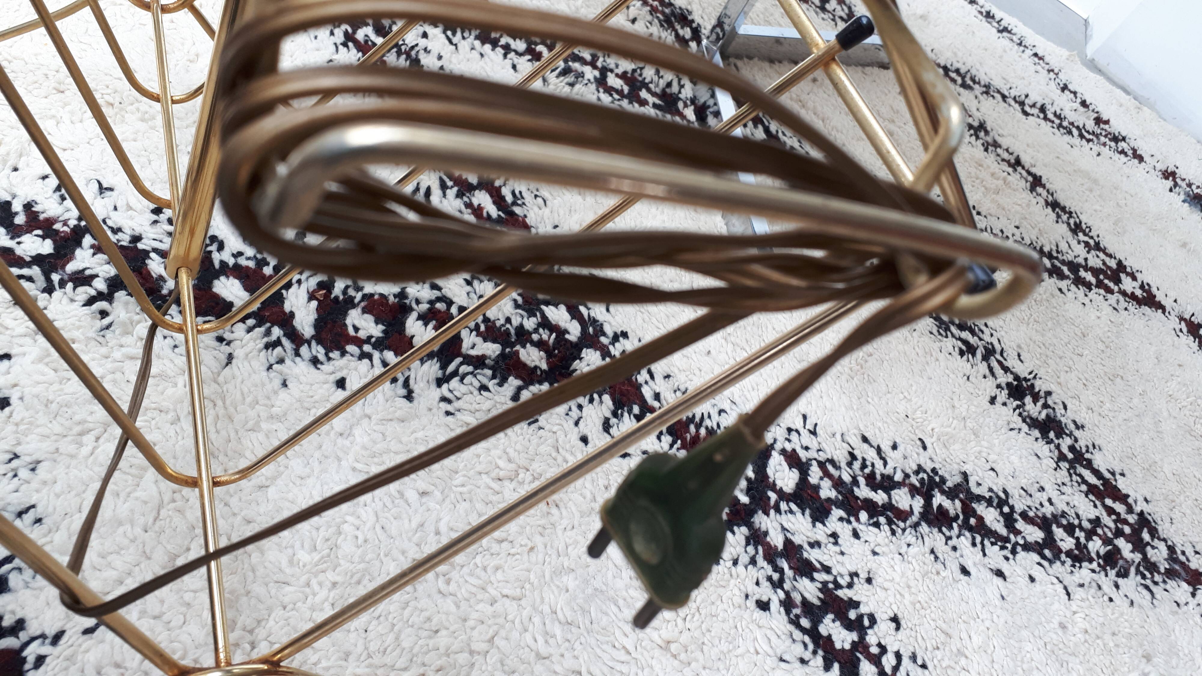 Floor lamp in gilded and opaline metal 50 years