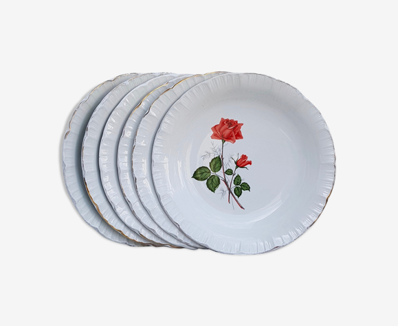Lot de 6 assiettes creuses Digoin-Sarreguemines Modèle Sévigné