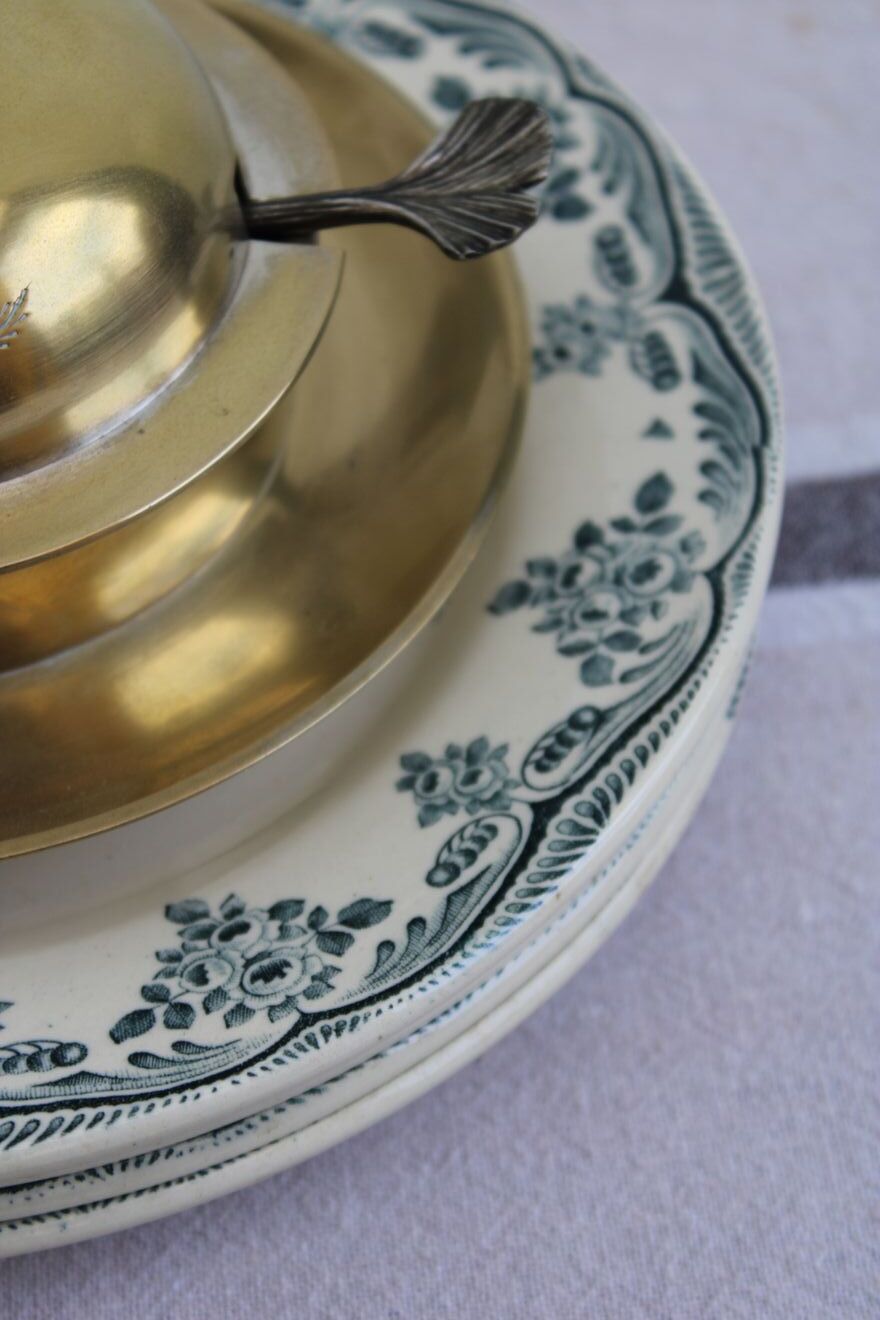 Set of 6 iron earth dessert plates