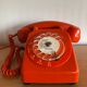 Vintage Orange Socotel dial phone, 1978