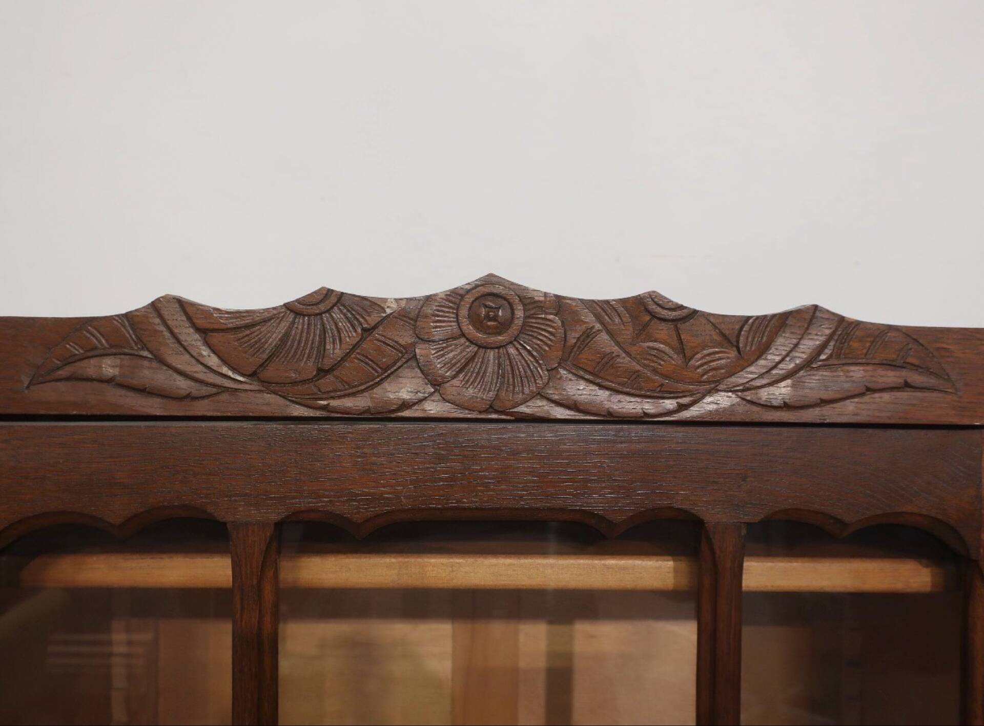 Armoire vitrine porte vitrée bois art déco
