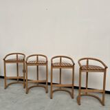Set of 4 Allmimö stools in solid oak