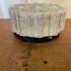 Antique Wall Lamp Ceiling Light Molded Glass + Vintage Black Metal Bracket