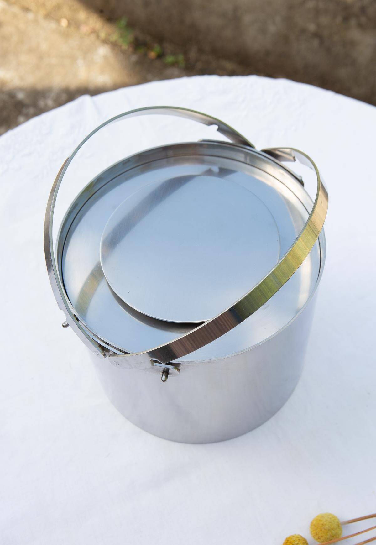 Stainless steel ice bucket Cylinda Arne Jacobsen Stelton 2.5 litres