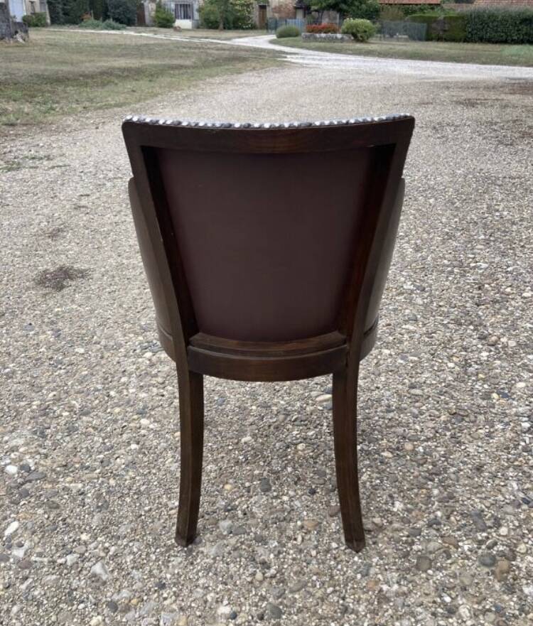 6 art deco chairs with leather seats