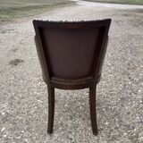 6 art deco chairs with leather seats