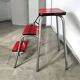 VINTAGE RED FORMICA STEP STOOL / KITCHEN STEP / MINI LADDER