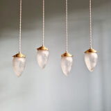 Frosted crystal suspension (3 available), early 20th century.