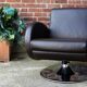 Fauteuil design en cuir chocolat