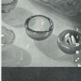 Green Gold Flecked Sommerso Glass Bonbonnière / Trinket Bowl by Venini, Ita