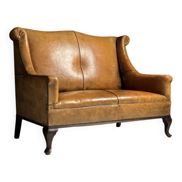 Banc classique en cuir de peau de mouton